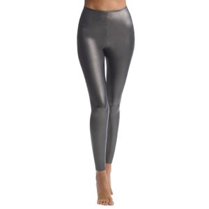 NUC Commando High Waist Perfect Control Faux Leather Legging Gunmetal Gray
